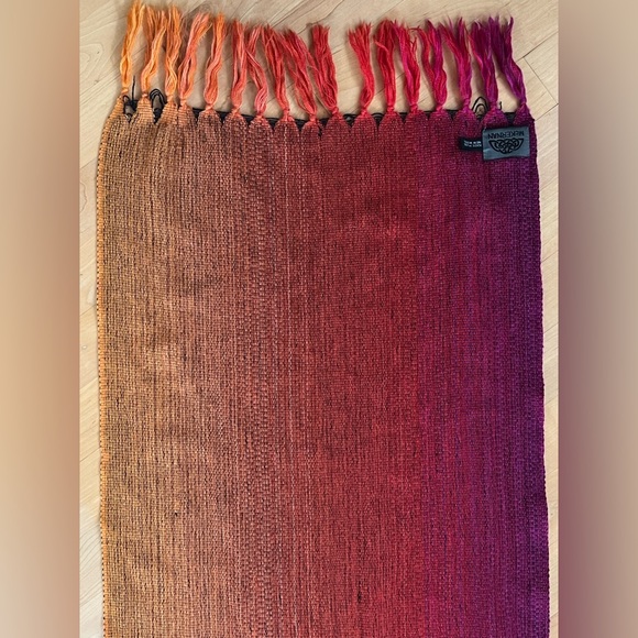 🎨Ombré 100% New Wool Scarf in Mustard/Orange/Pink | McKernan | Ireland 17”x80” - Picture 14 of 17